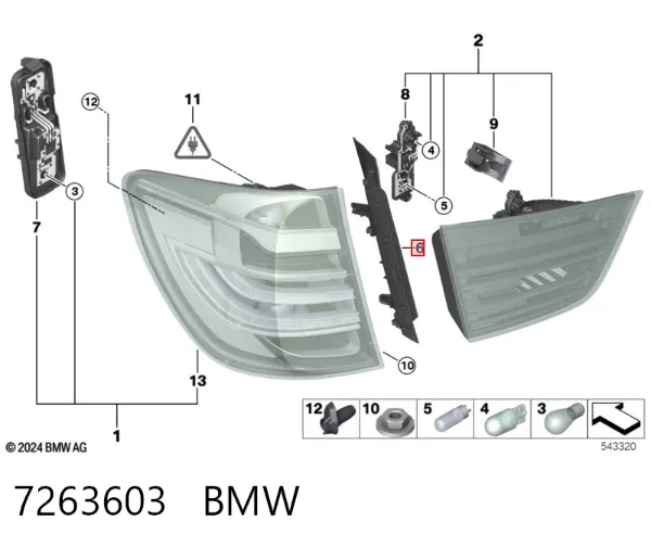 Protector parachoques trasero izquierdo 7263603 BMW