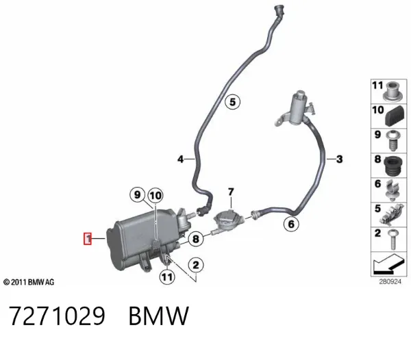 Filtro de carbón activado 7271029 BMW