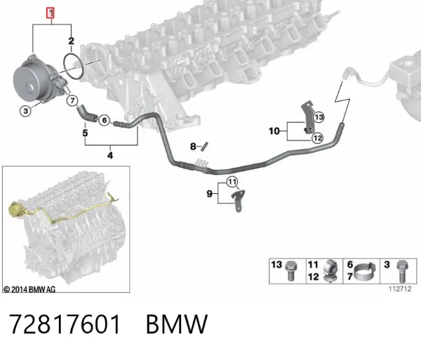 Bomba de vacío 72817601 BMW