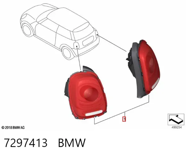 Piloto trasero izquierdo 7297413 BMW