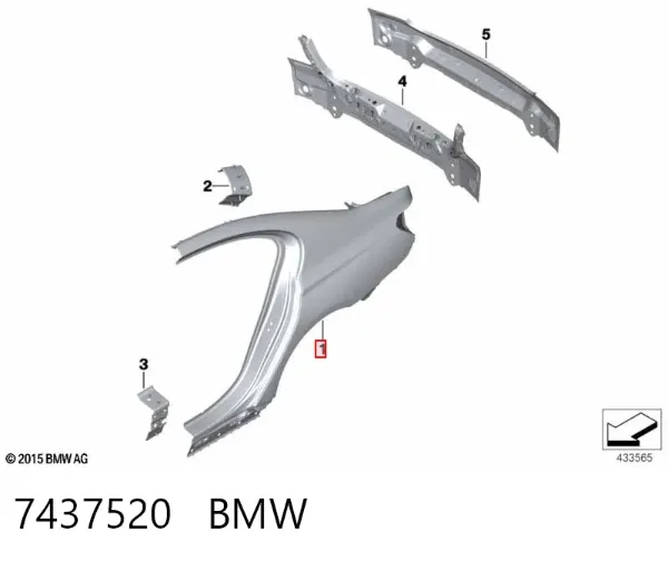 Aleta trasera derecha 7437520 BMW