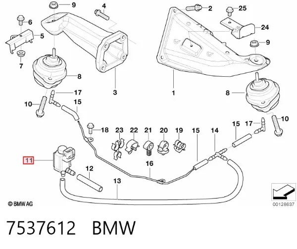 Válvula de solenoide de control de mariposa EGR 7537612 BMW