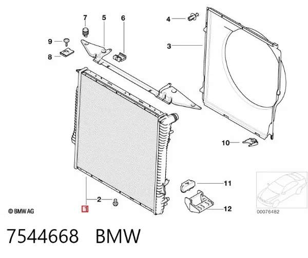 Radiador 7544668 BMW