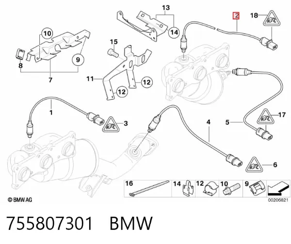 Sensor de oxígeno previo al catalizador 755807301 BMW