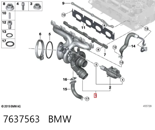 Turbocompresor 7637563 BMW