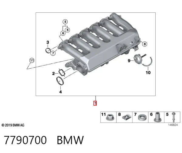 Colector de admisión 7790700 BMW