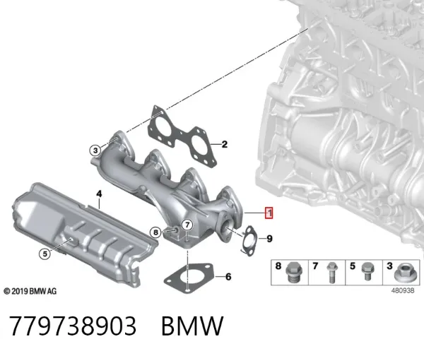 Colector de escape 779738903 BMW