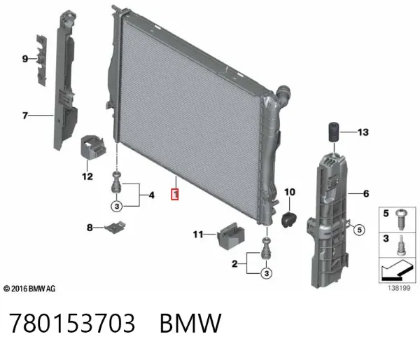 Radiador 780153703 BMW