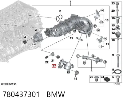 Cuerpo de aceleración completo BMW 780437301