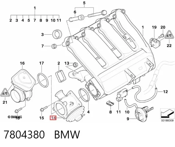 Válvula EGR 7804380 BMW