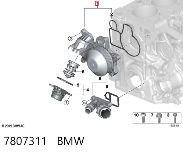 Bomba de agua 7807311 BMW