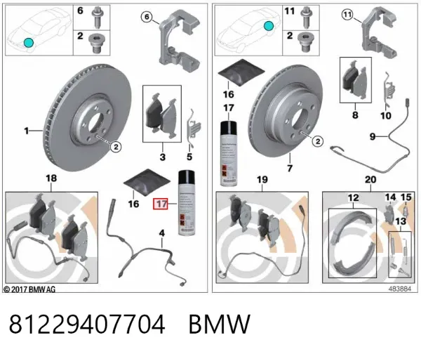 Limpiador de frenos 81229407704 BMW