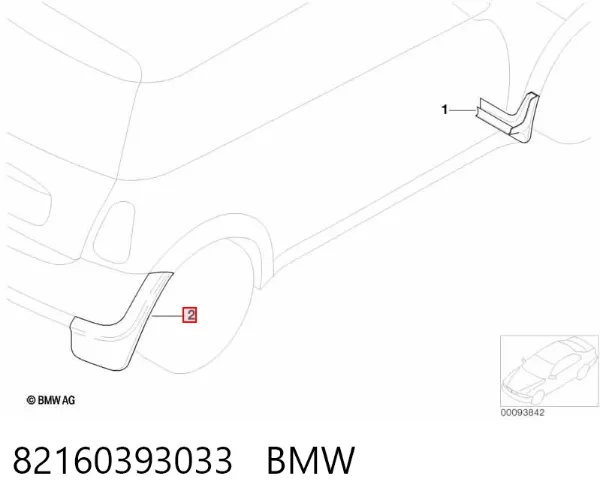 Faldillas guardabarros traseros 82160393033 BMW