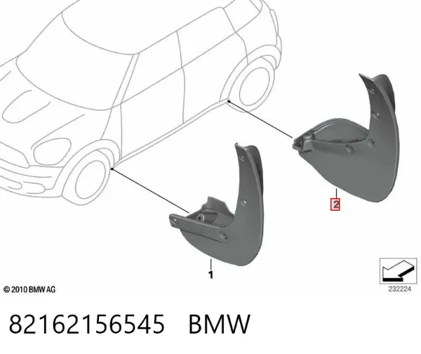 Faldillas guardabarros traseros 82162156545 BMW