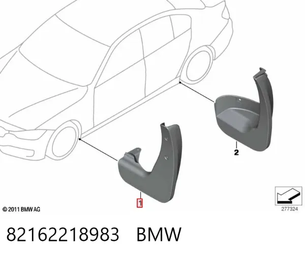 Guardabarros delanteros 82162218983 BMW