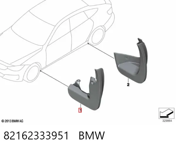 Guardabarros delanteros 82162333951 BMW