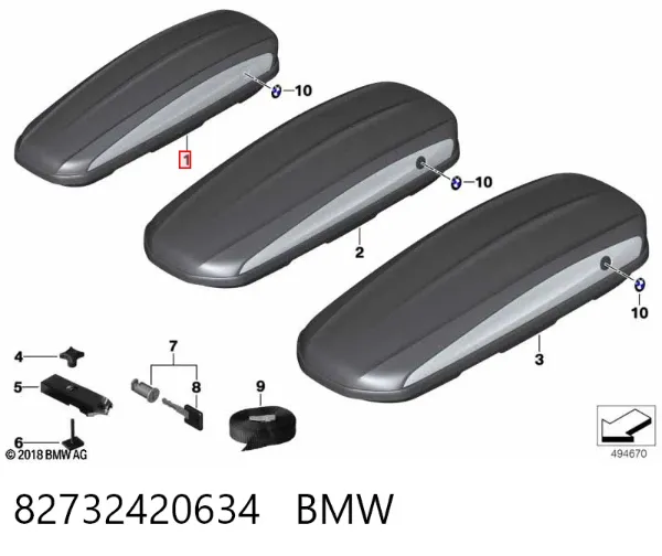 Baca de techo 82732420634 BMW