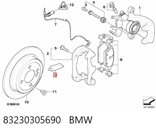 Grasa para sistemas de frenos 83230305690 BMW
