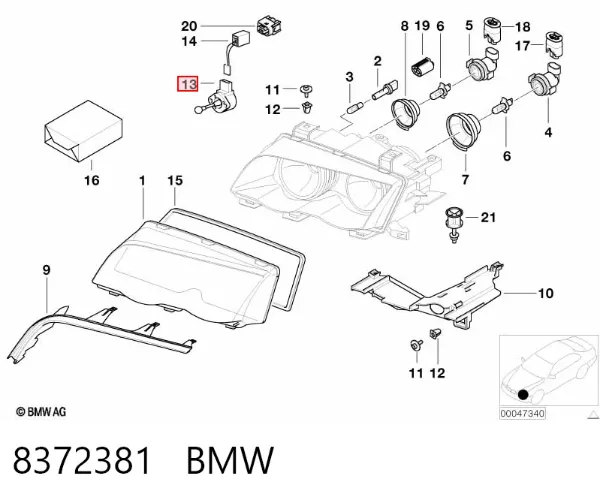Motor regulador de faros 8372381 BMW