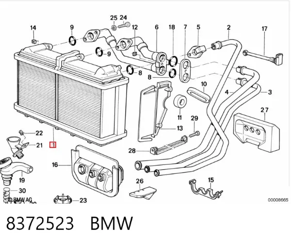 Radiador calefacción 8372523 BMW