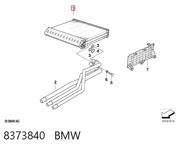 Radiador calefacción 8373840 BMW