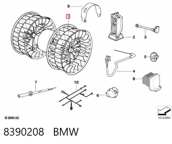 Ventilador habitáculo 8390208 BMW