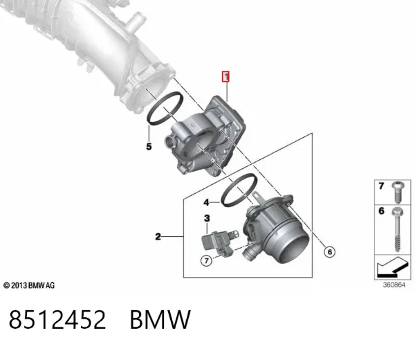 Cuerpo de mariposa 8512452 BMW