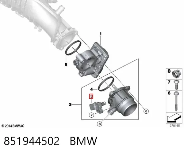 Sensor de temperatura del aire de admisión 851944502 BMW