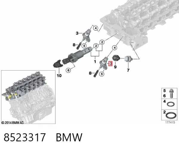 Sensor de árbol de levas 8523317 BMW
