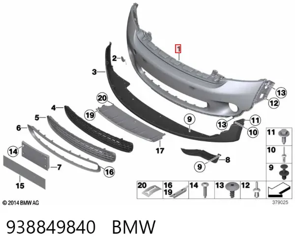 Paragolpes 938849840 BMW