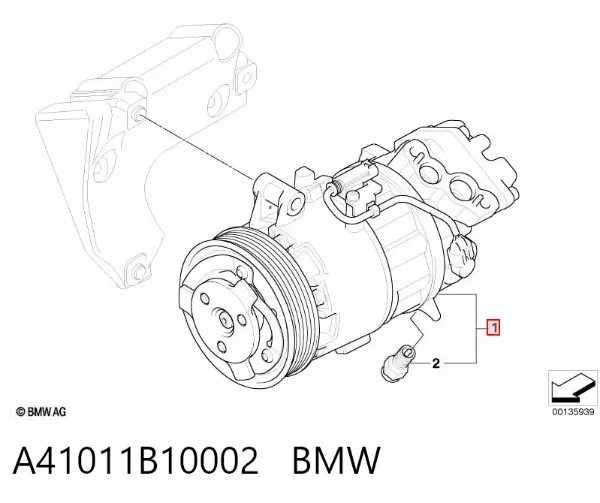 Compresor de aire acondicionado A41011B10002 BMW