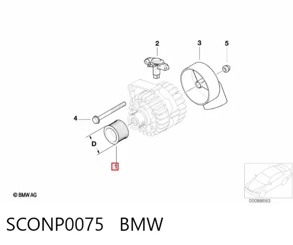 Polea alternador SCONP0075 BMW