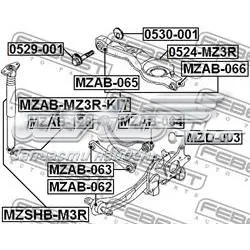 Silentblock de amortiguador trasero Mazda 3 BL