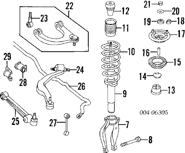 Fuelle, amortiguador delantero MB864911 Chrysler