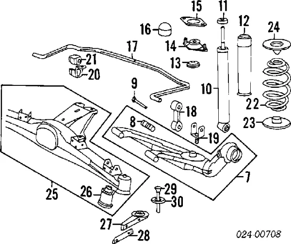 Amortiguador trasero BMW 3 E30