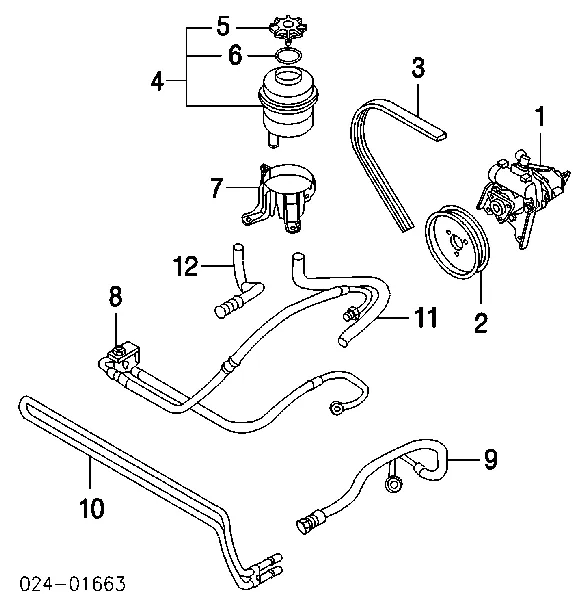 Manguera de alta presion de direccion, hidráulica 32416764725 BMW