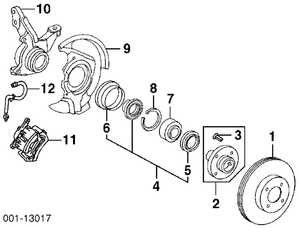 Cojinete de rueda delantero 94852757 General Motors
