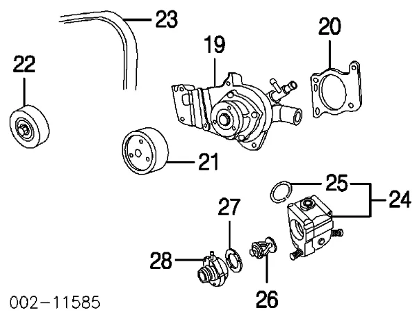 Caja de termostato YS4Z8592BB Ford