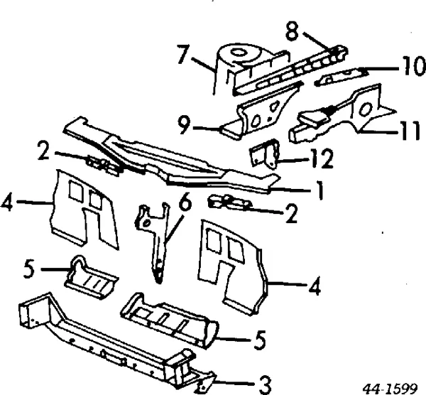 Soporte de radiador inferior (panel de montaje para foco) Toyota Celica T16