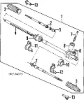 Buje de fijación izquierdo de la cremallera de dirección Mazda 323 BA