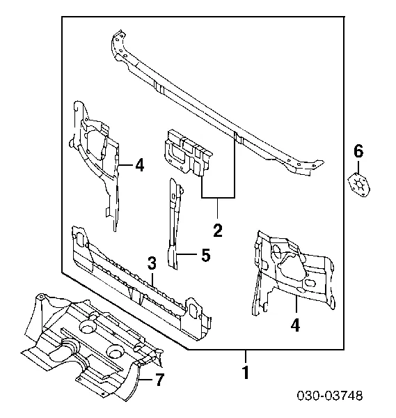 Soporte de radiador Nissan Pathfinder R50