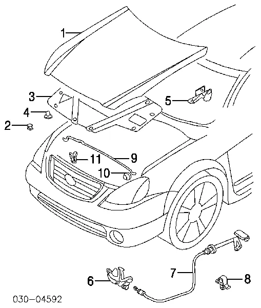 Cerradura de capó 656018J000 Nissan/Infiniti