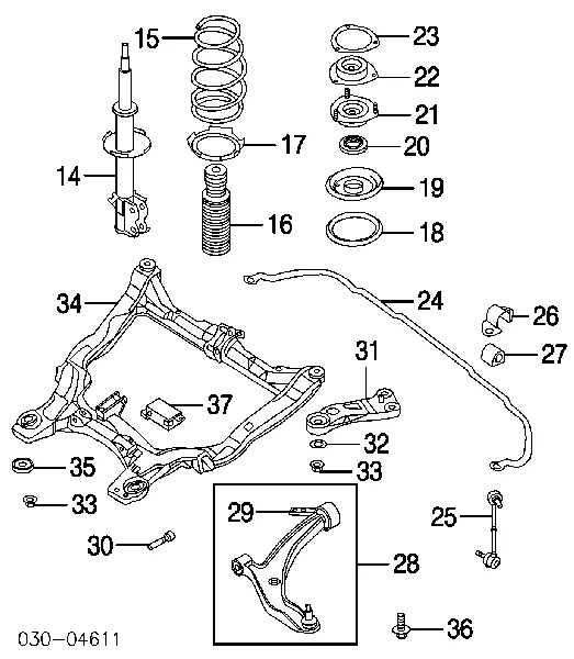 Soporte del amortiguador delantero 543203Z000 Nissan/Infiniti
