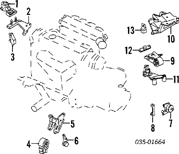 Soporte de motor trasero Mazda 626 III