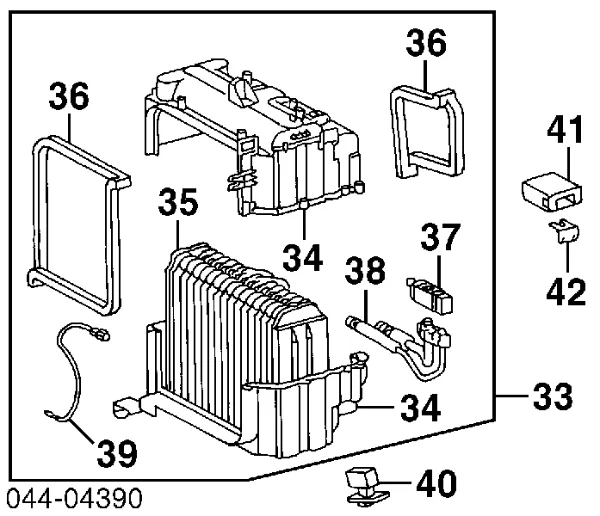 Evaporador de aire acondicionado 8850142040 Toyota