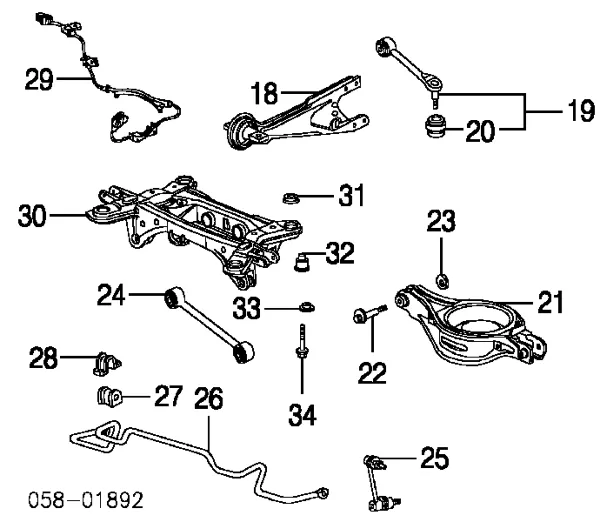 Barra transversal de suspensión trasera Acura MDX I