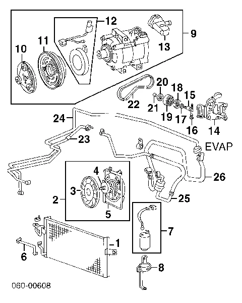 Perno del compresor de aire acondicionado Hyundai Accent I