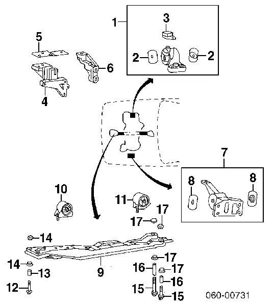 Soporte de motor trasero Hyundai Coupe I