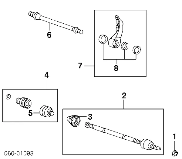 Fuelle, árbol de transmisión delantero exterior Renault Laguna 2 BG0, BG1