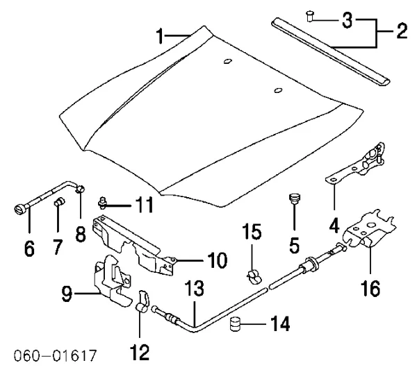 Cerradura de capó Hyundai Accent II